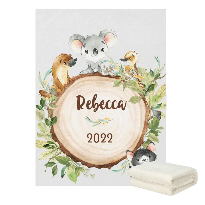 Australian Animals Personalized Blanket-Children Cloth Shop
