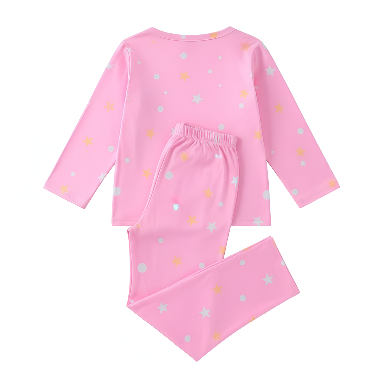 Moon Rocket Print Pajama Set For Girls