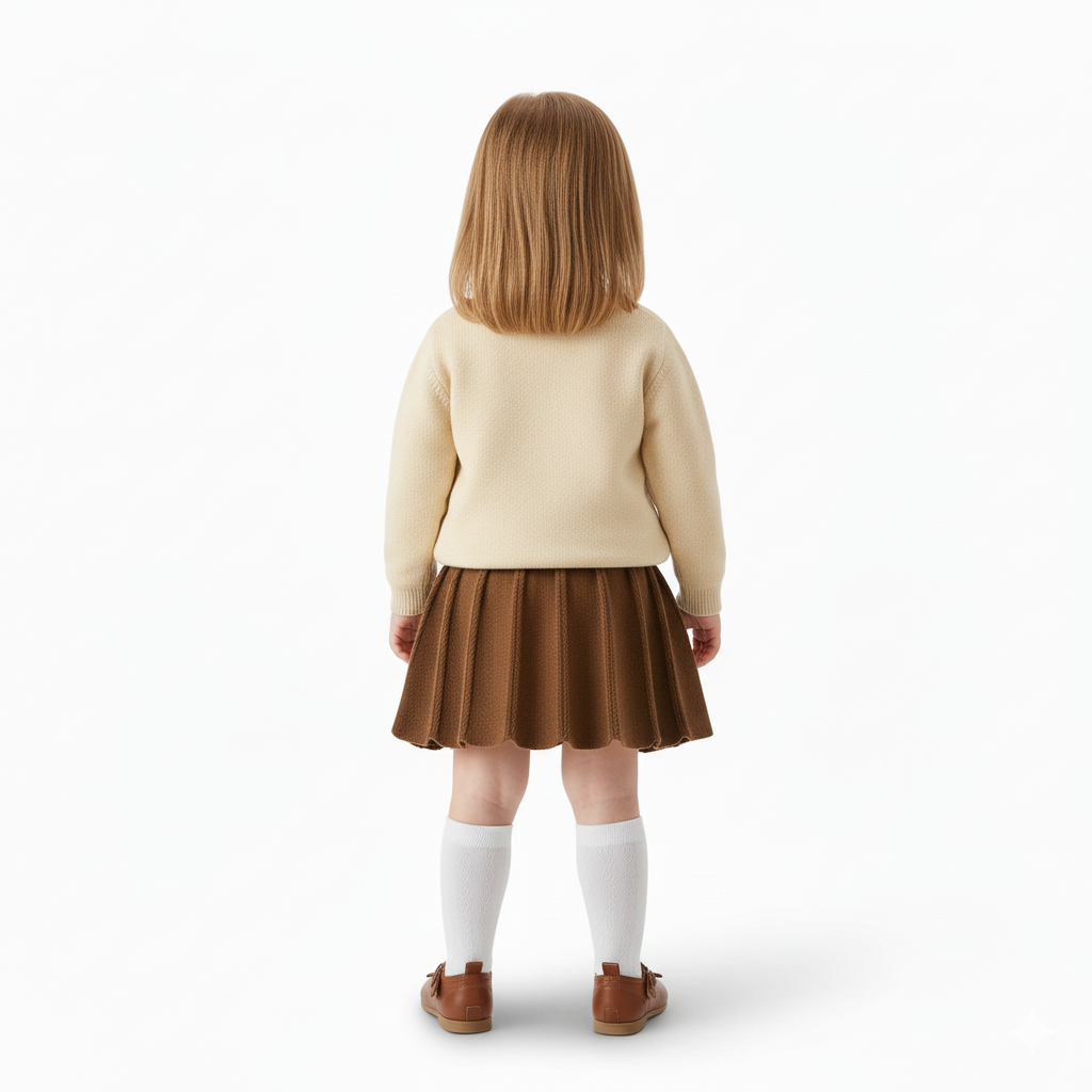 Knitted Cardigan And Skirt Set For Girls