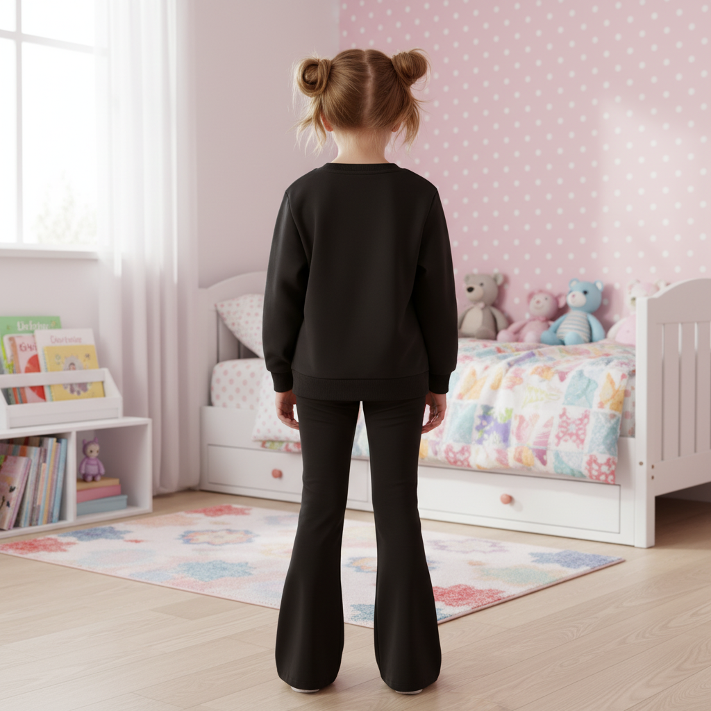 Trixie Graphic Print Sweatshirt And Flared Pants Outfit Set For Girls