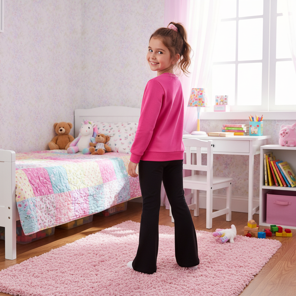 Trixie Graphic Print Sweatshirt And Flared Pants Outfit Set For Girls