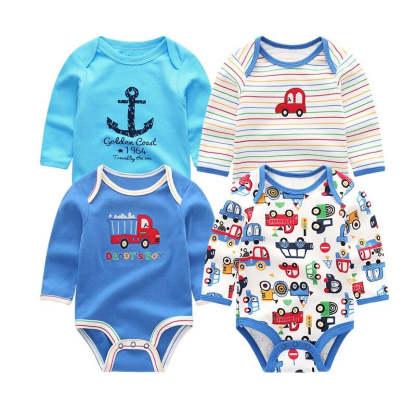 Long Sleeves Comfortable Baby Rompers (Pack Of 4)-Children Cloth Shop