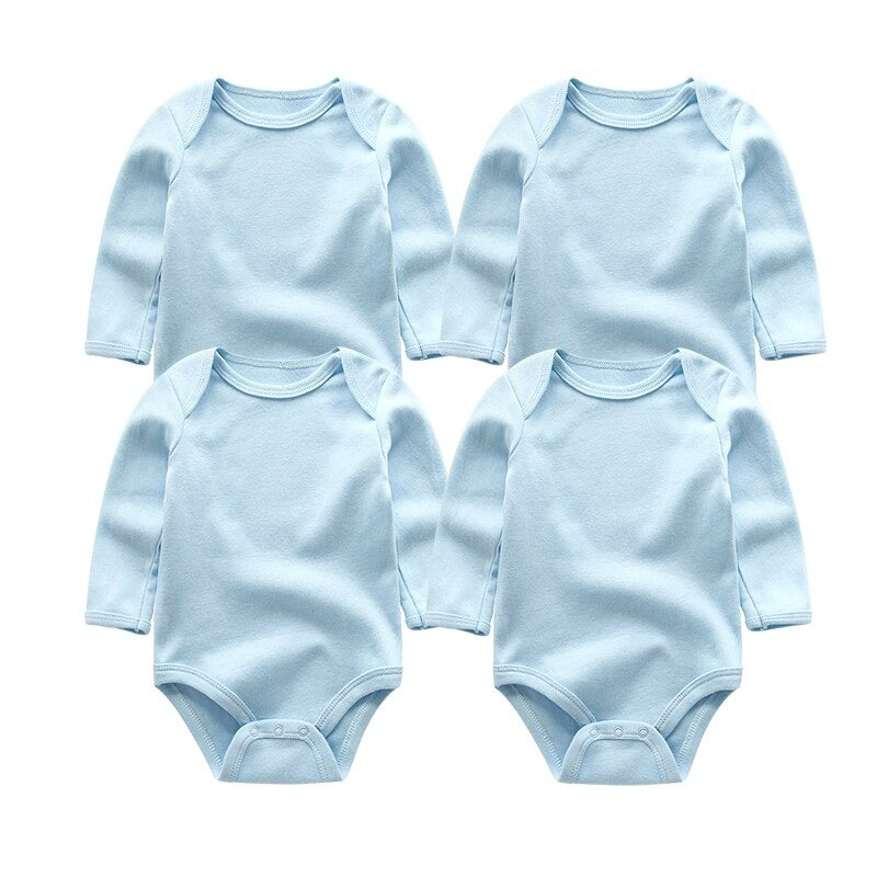 Unisex Long Sleeves Baby Rompers (Pack Of 4)-Children Cloth Shop