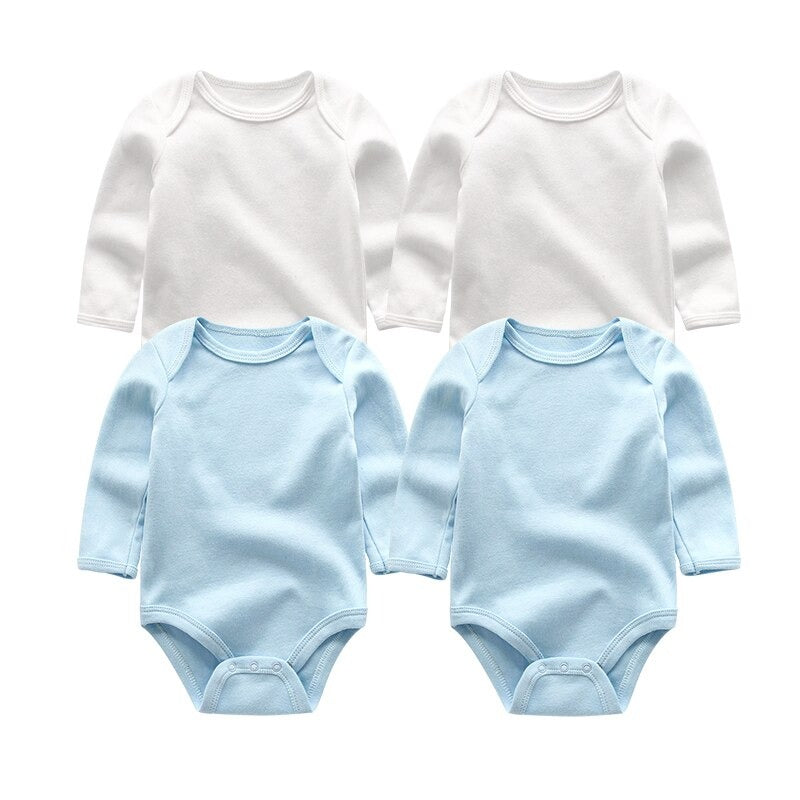 Unisex Long Sleeves Baby Rompers (Pack Of 4)-Children Cloth Shop