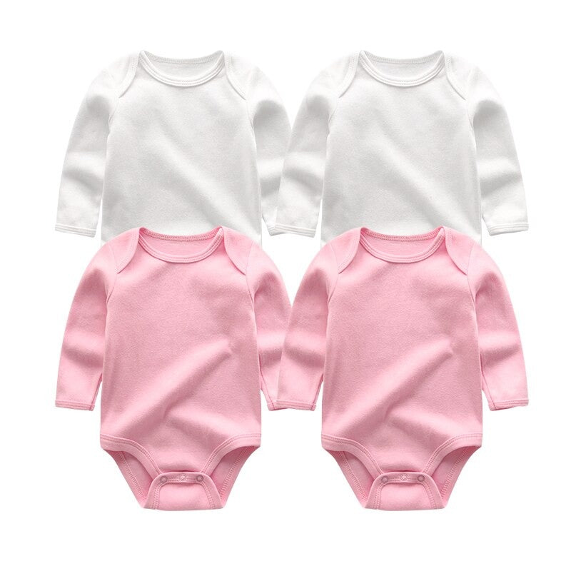 Unisex Long Sleeves Baby Rompers (Pack Of 4)-Children Cloth Shop