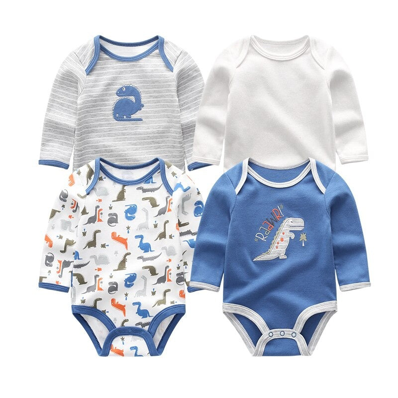 Long Sleeves Comfortable Baby Rompers (Pack Of 4)-Children Cloth Shop