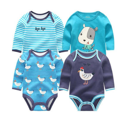 Long Sleeves Comfortable Baby Rompers (Pack Of 4)-Children Cloth Shop