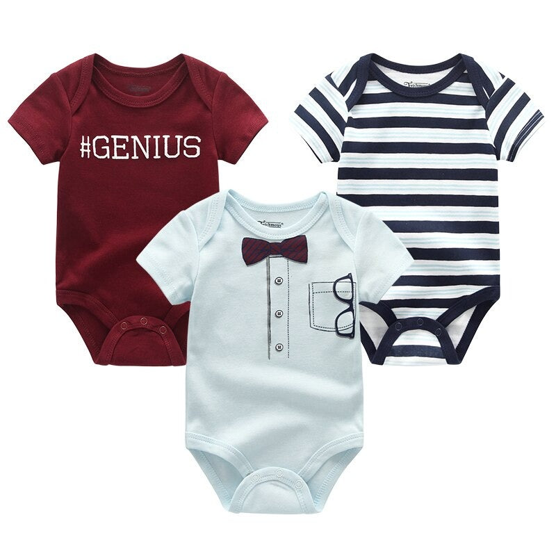 3 Pieces Printed Jumpsuits Set For Babies