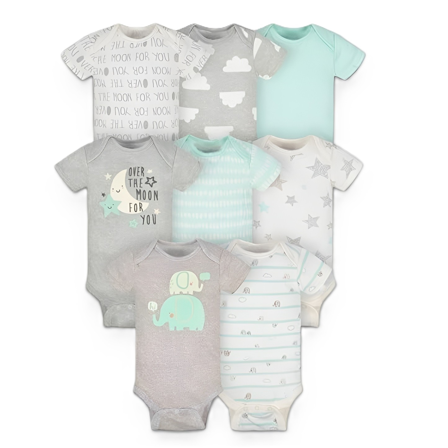 Baby 8 Pack Short Sleeve Onesie Bodysuits