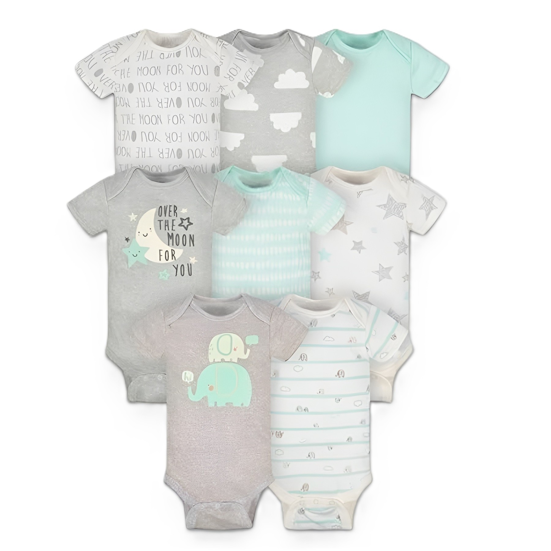 Baby 8 Pack Short Sleeve Onesie Bodysuits