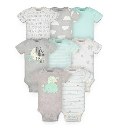 Baby 8 Pack Short Sleeve Onesie Bodysuits
