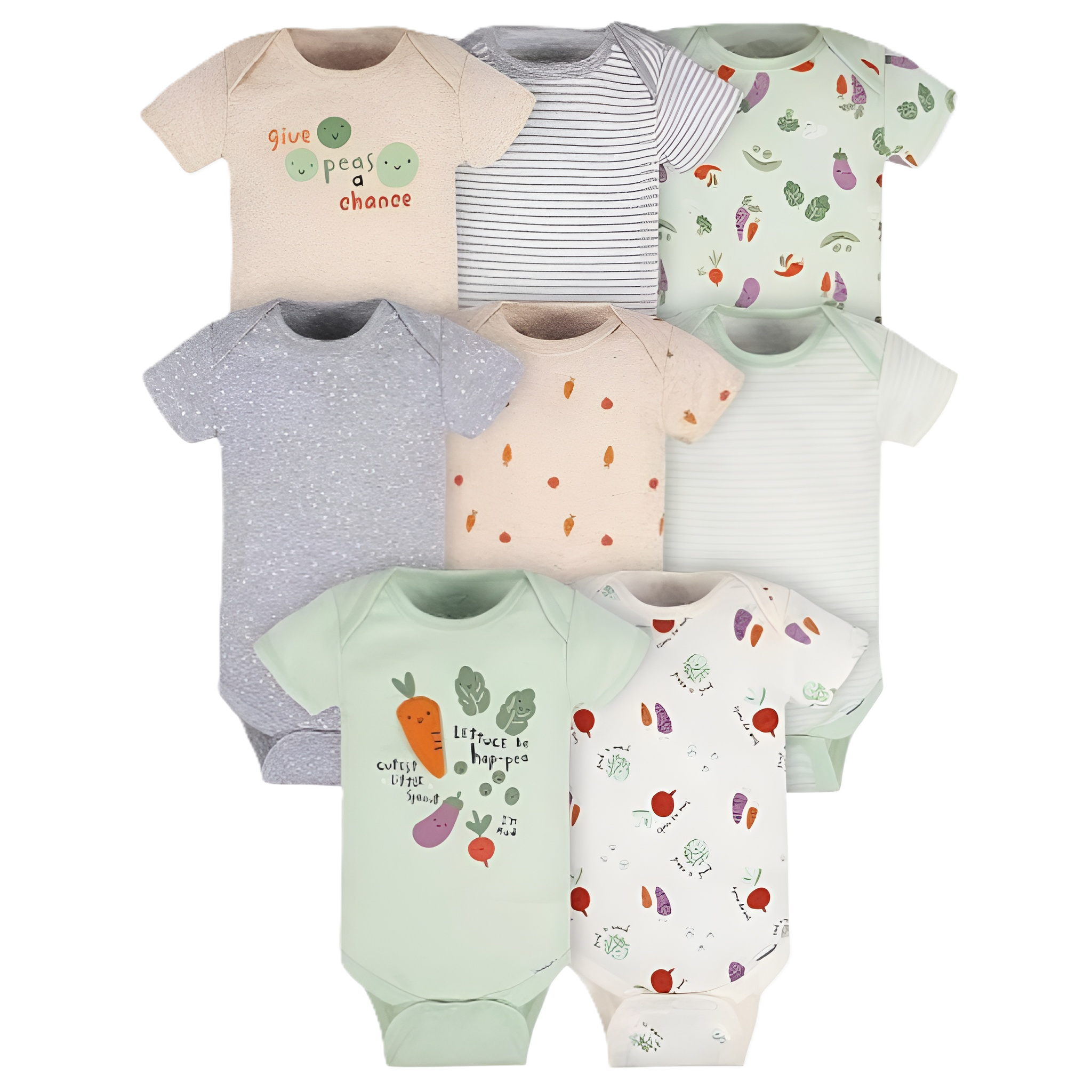 Baby 8 Pack Short Sleeve Onesie Bodysuits