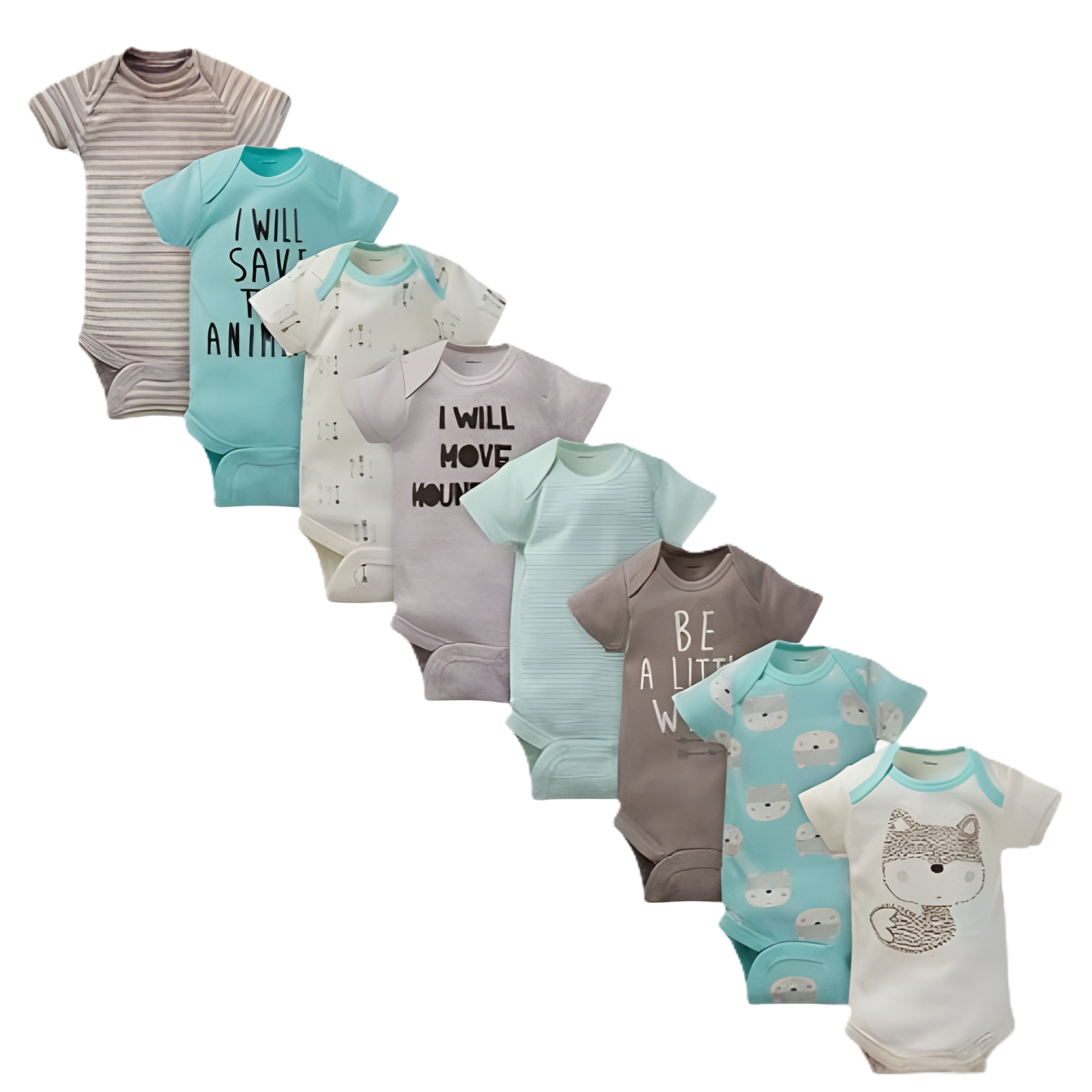 Baby 8 Pack Short Sleeve Onesie Bodysuits