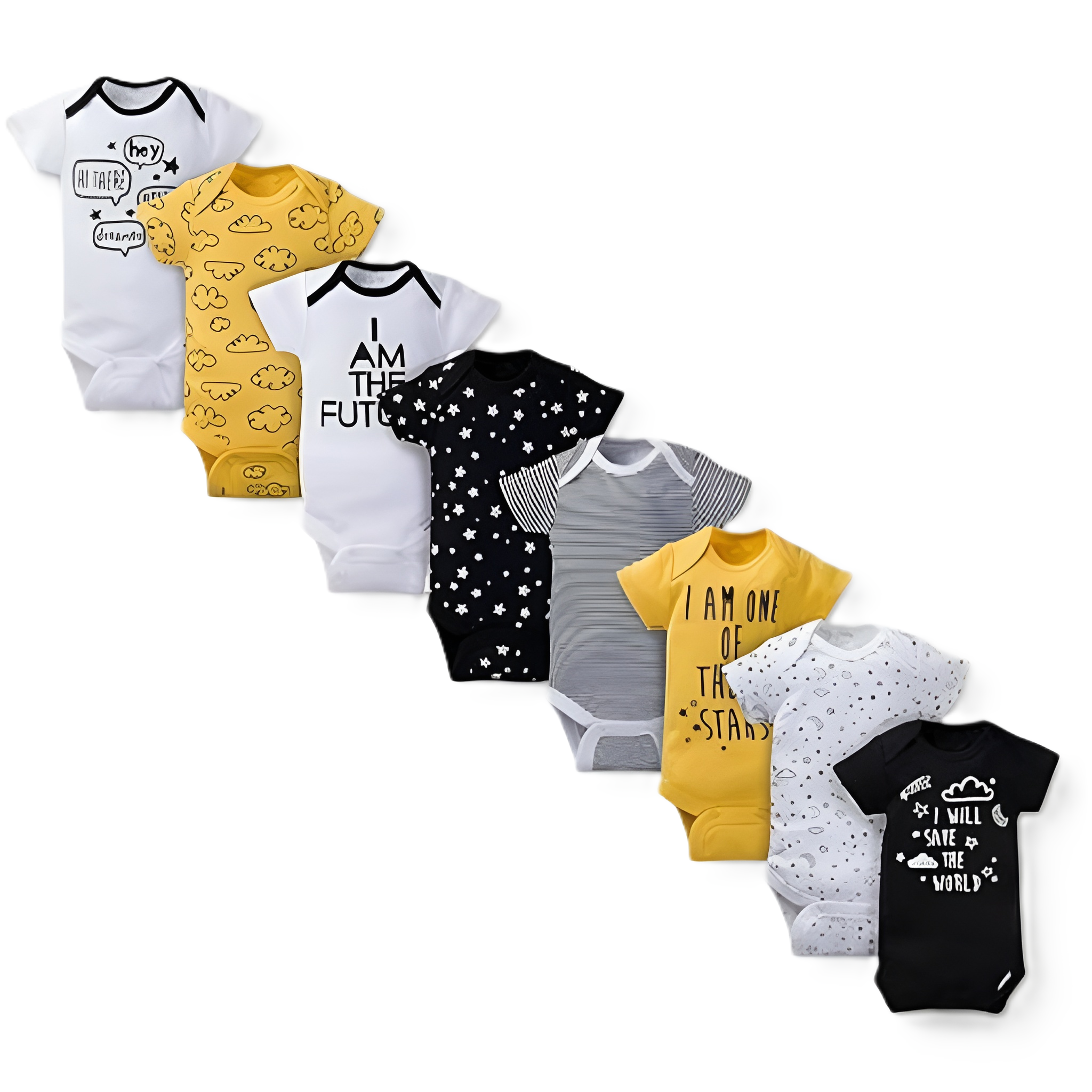 Baby 8 Pack Short Sleeve Onesie Bodysuits