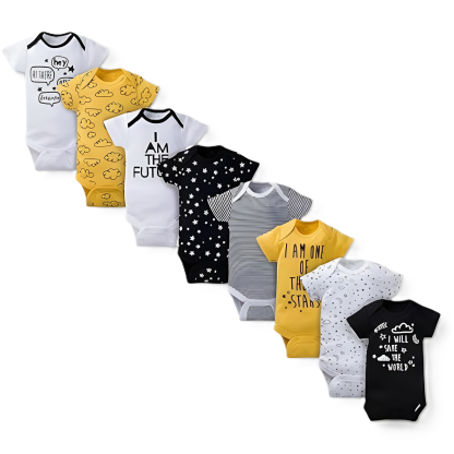 Baby 8 Pack Short Sleeve Onesie Bodysuits
