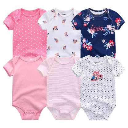 Multicolor Short Sleeve Unisex Baby Rompers-Children Cloth Shop