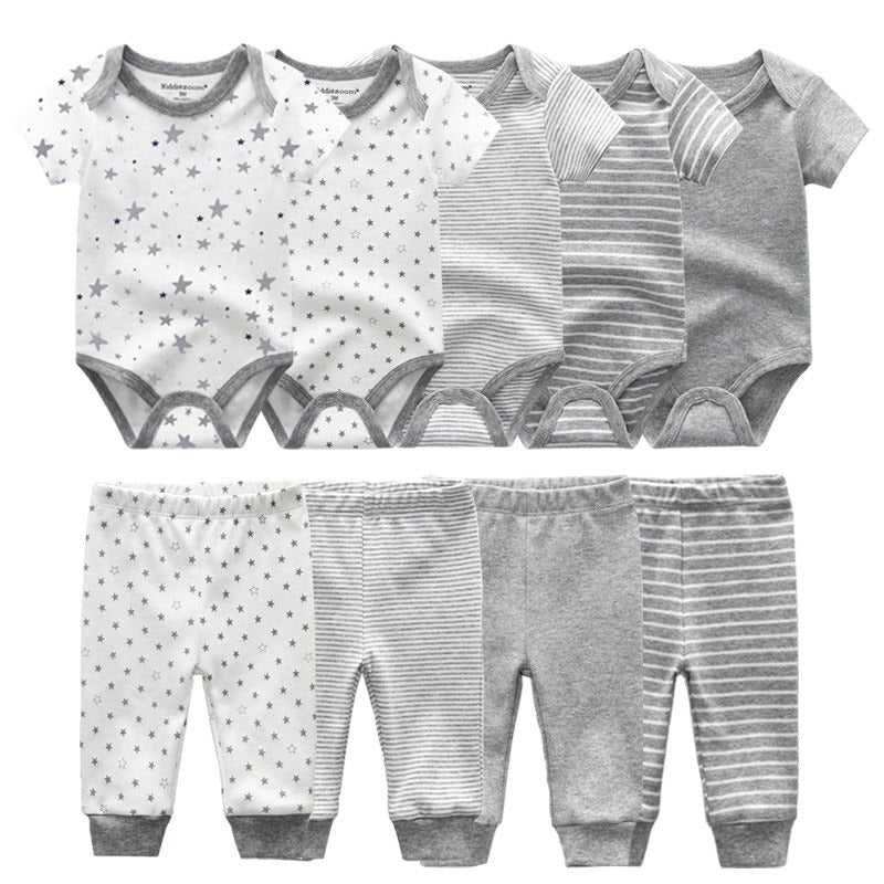 Solid Fall Bodysuits And Long Cotton Pants For Toddlers-Children Cloth Shop