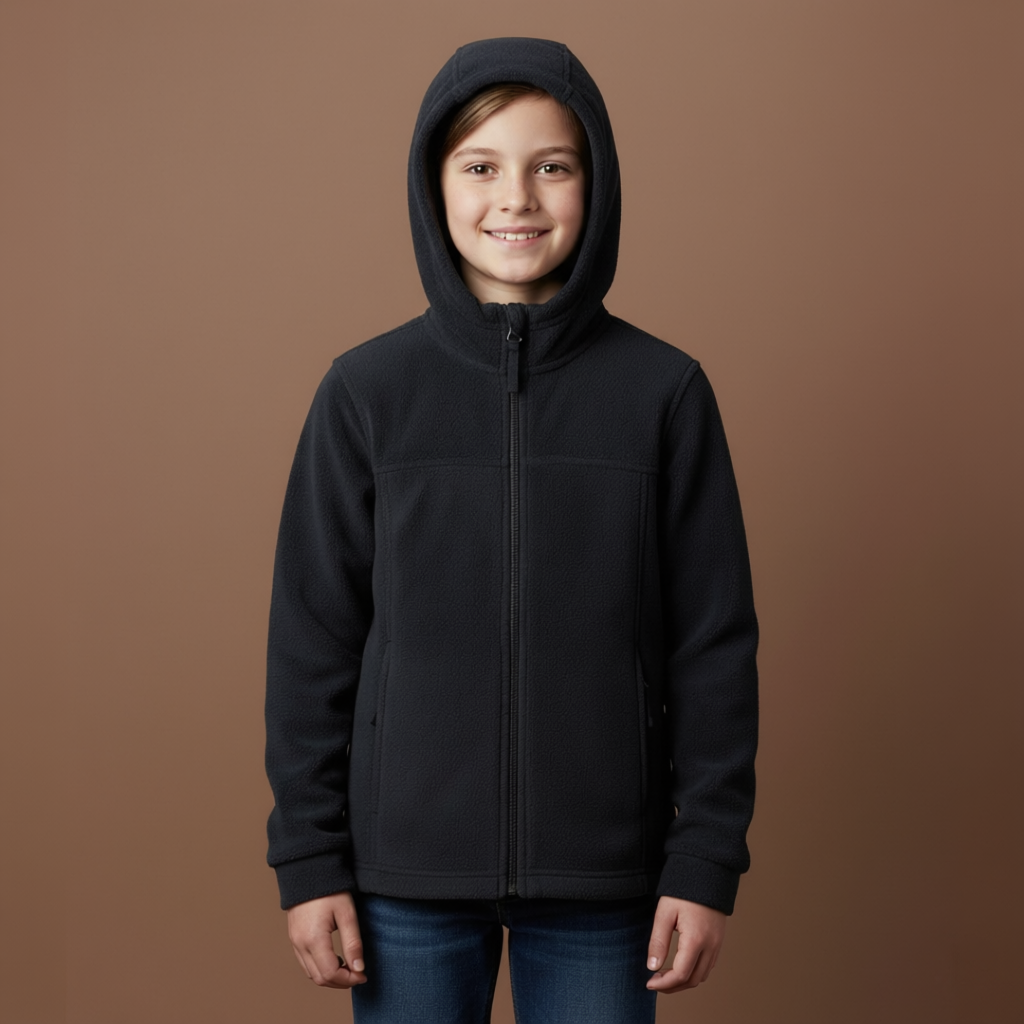 Boys Warm Fleece Hooded Jacket
