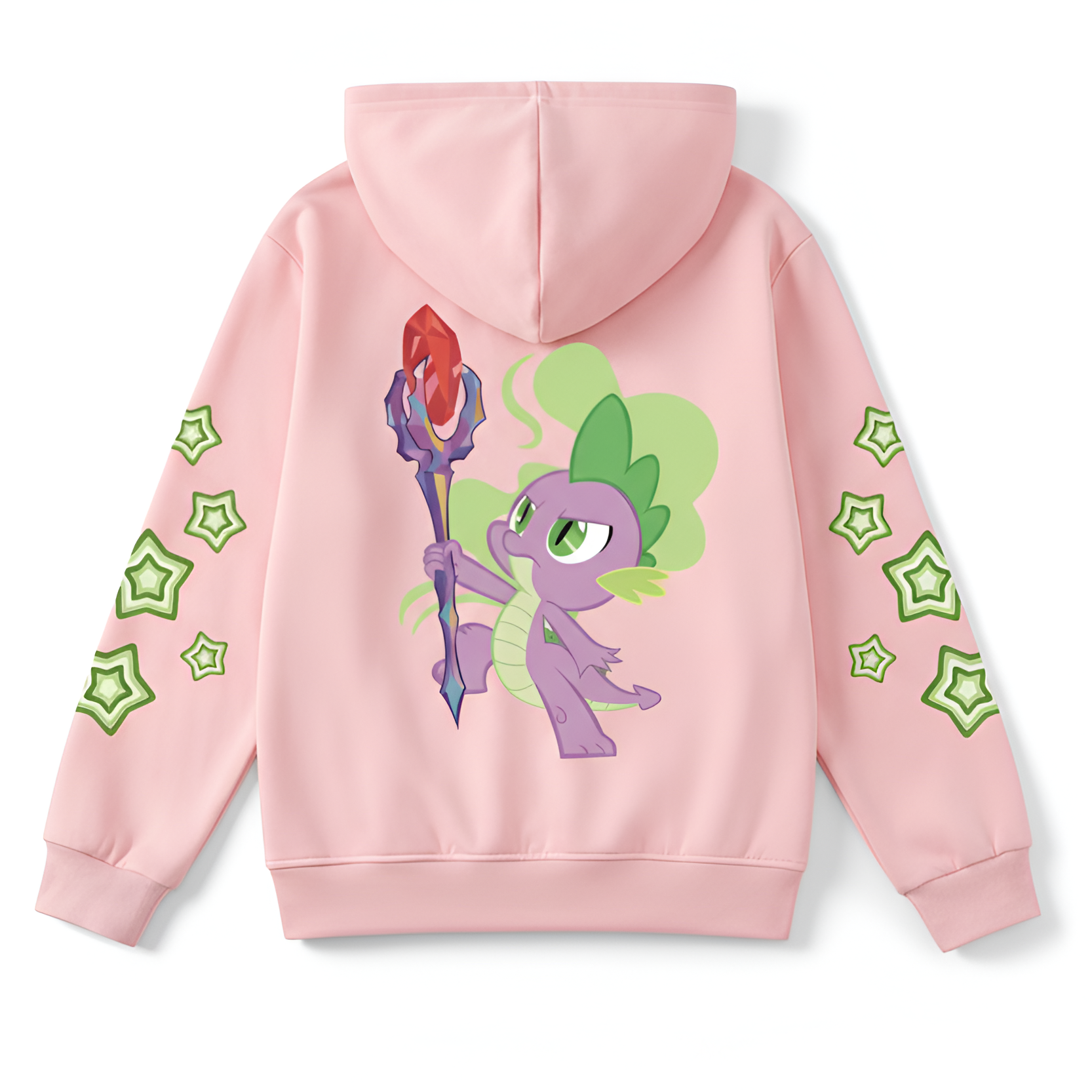 Spike Cartoon Graphic Print Zip Up Hoodie Jacket Fot Kids Winter Wear