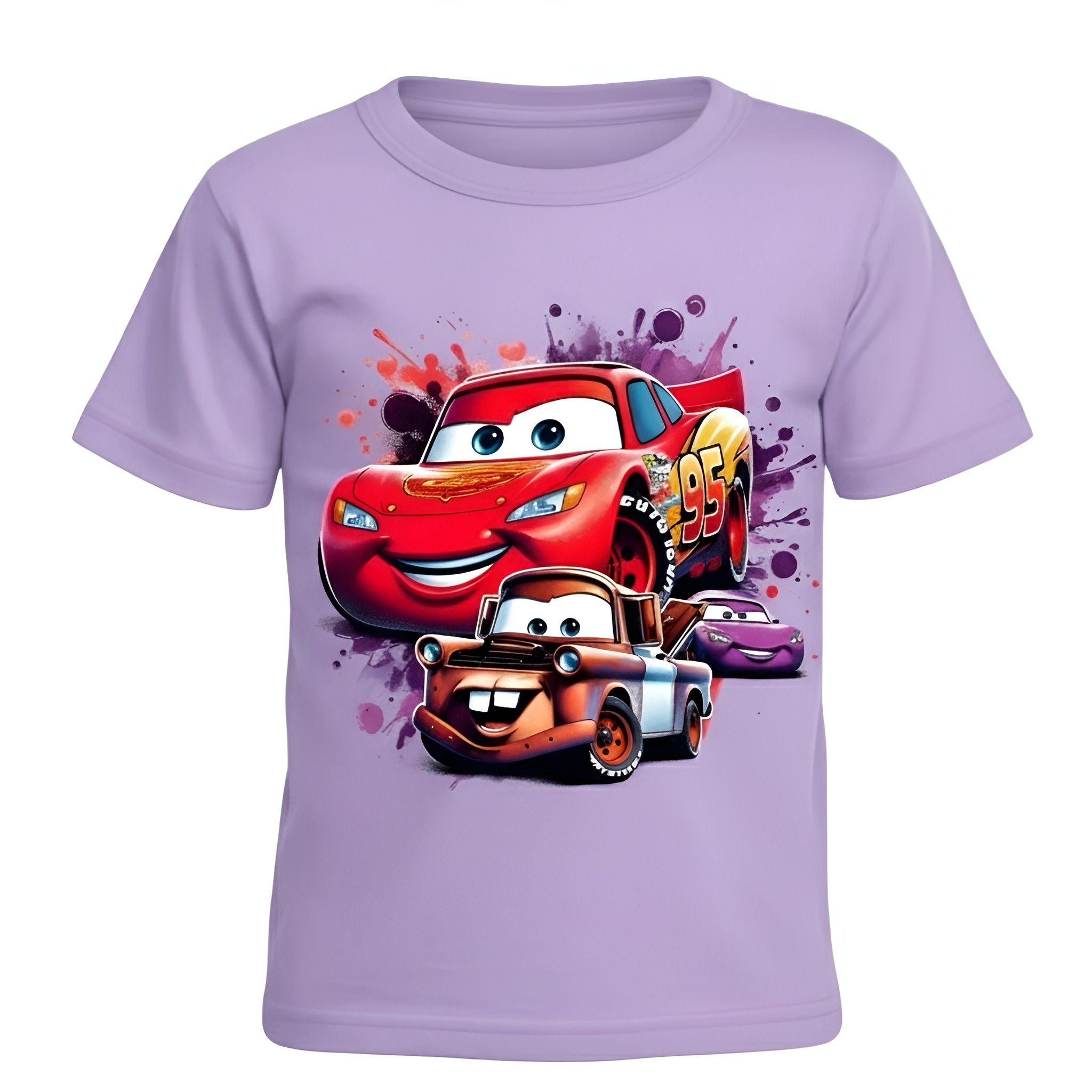 Cartoon Racing And Tractor Print Casual Outdoor Top