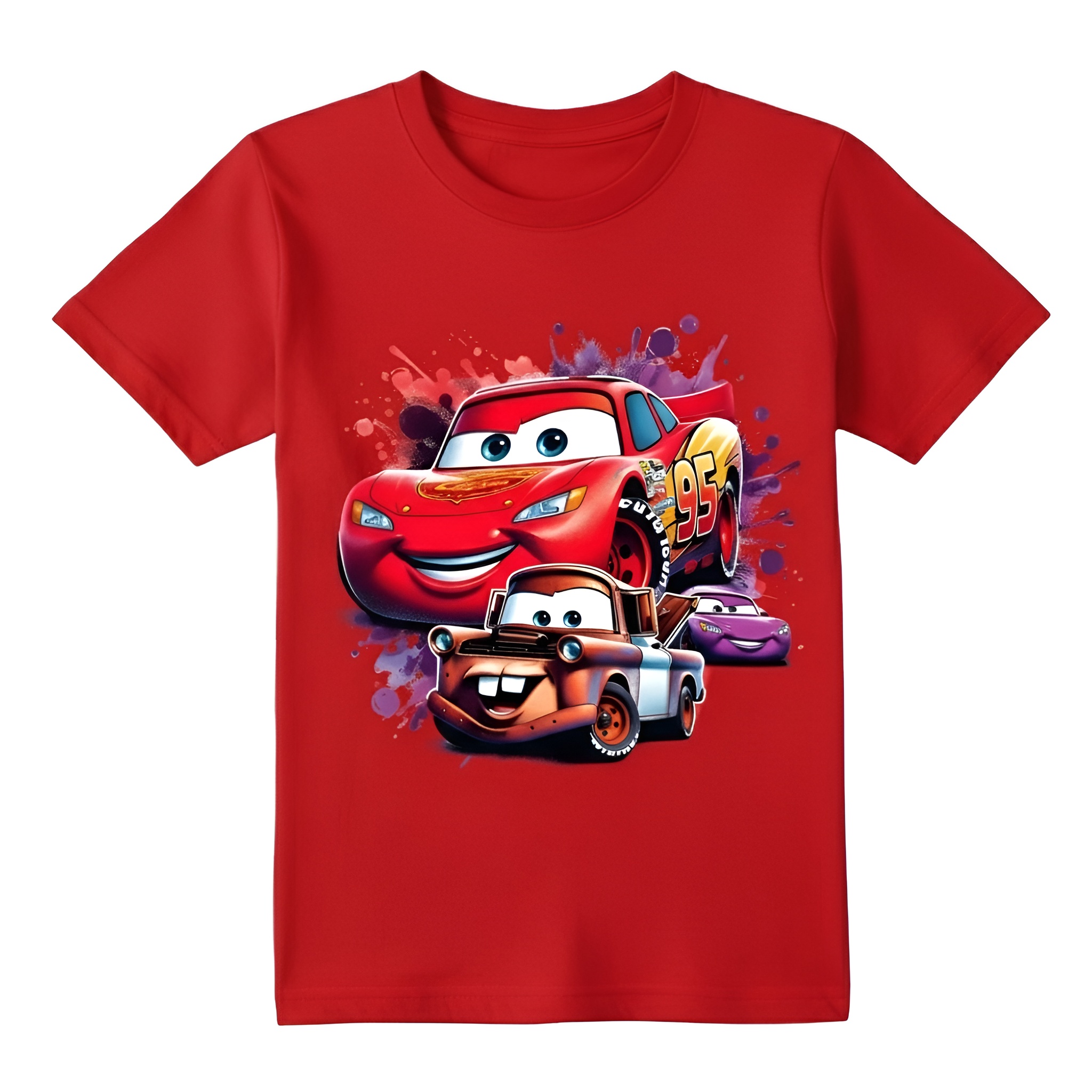 Cartoon Racing And Tractor Print Casual Outdoor Top