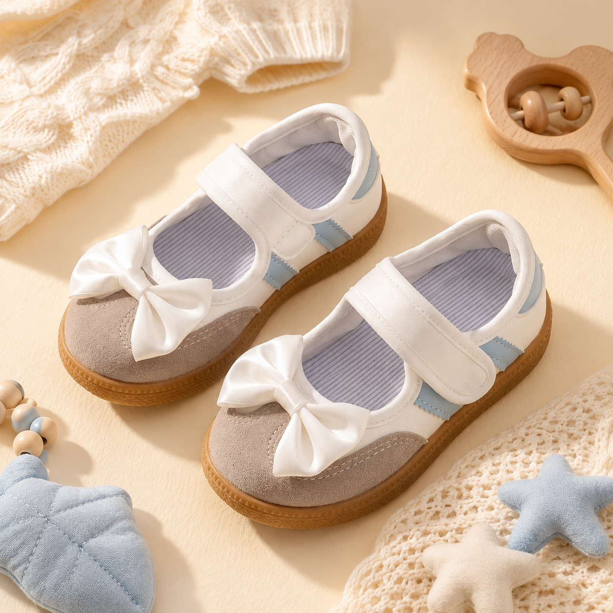 Soft Sole Non Slip Hook And Loop Casual Sports Canvas Shoes For Kids