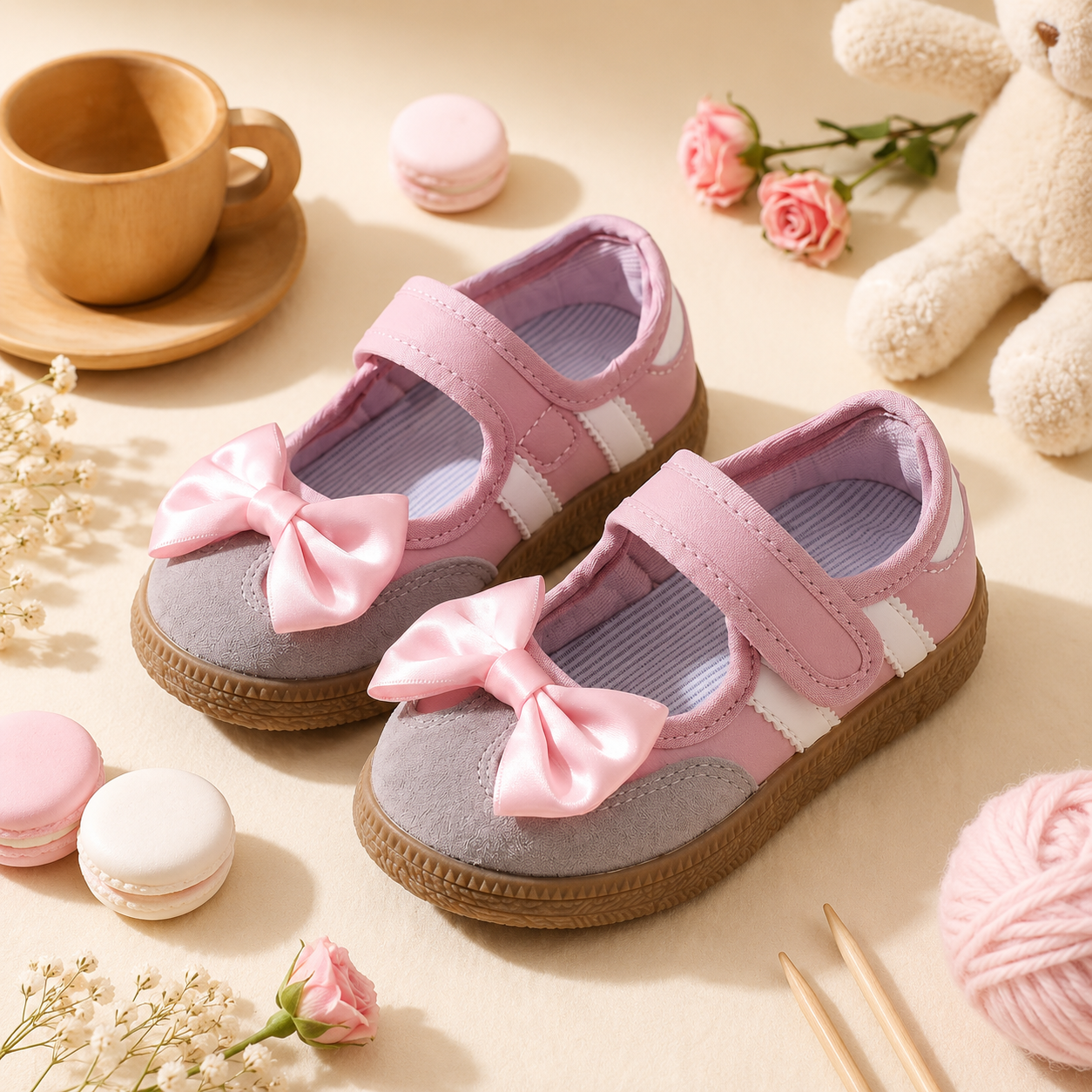Soft Sole Non Slip Hook And Loop Casual Sports Canvas Shoes For Kids