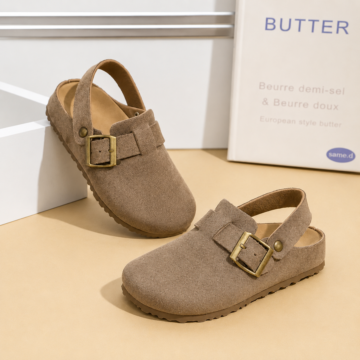 Casual Retro Thick Sole Slip On Cork Slippers For Kids