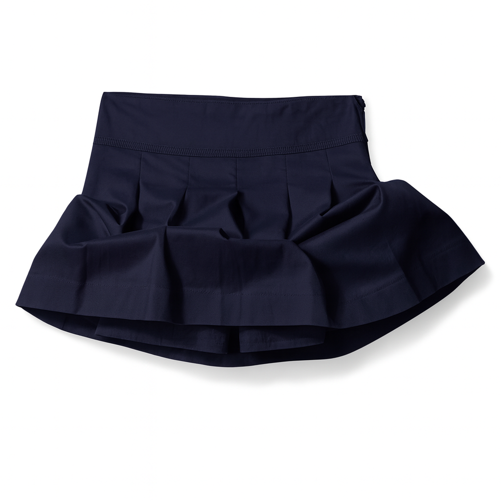 Toddler Girls Uniform Pleated Skort with Bow
