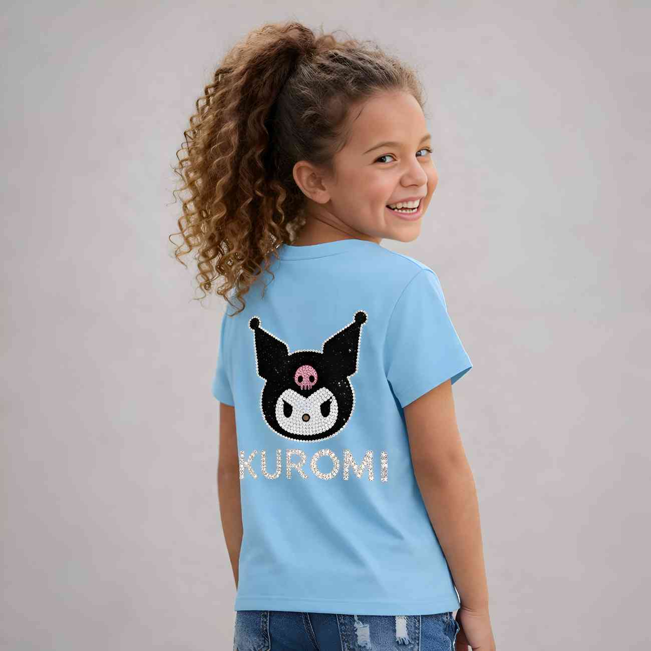 Kuromi Double Sided Graphic Mesh Top For Girls