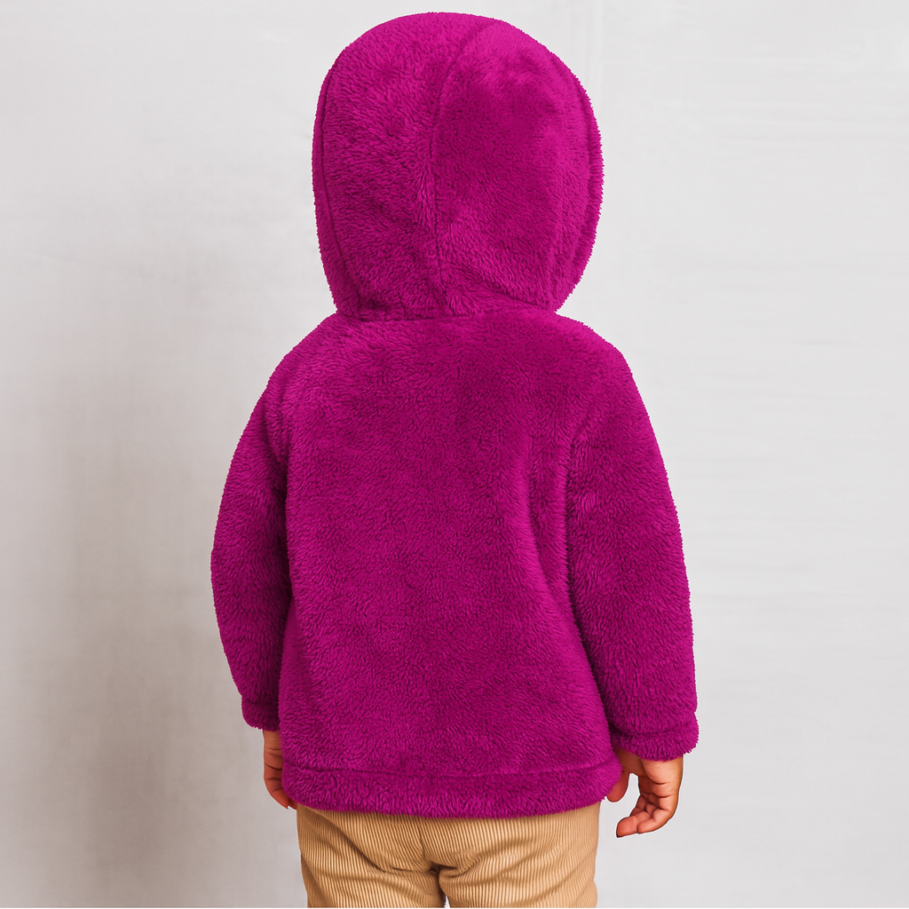 Kids Long Sleeve Sherpa Zip Up Hoodie for Girls