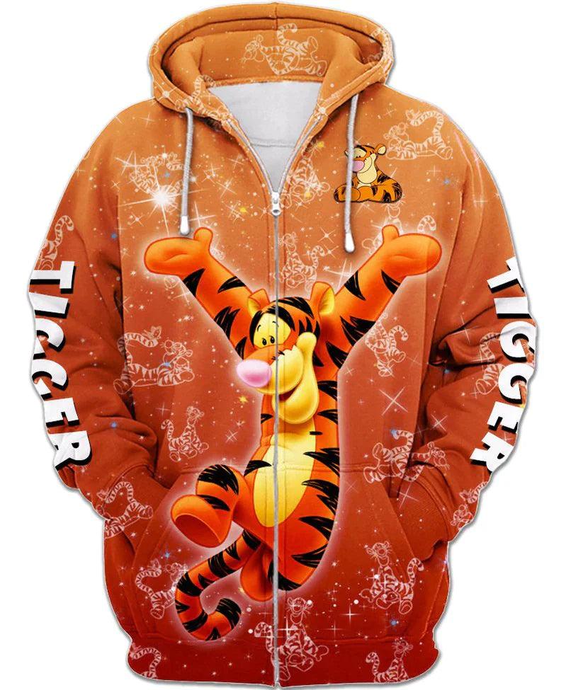 Cheerful Tigger Print Hoodie - Children Cloth Shop