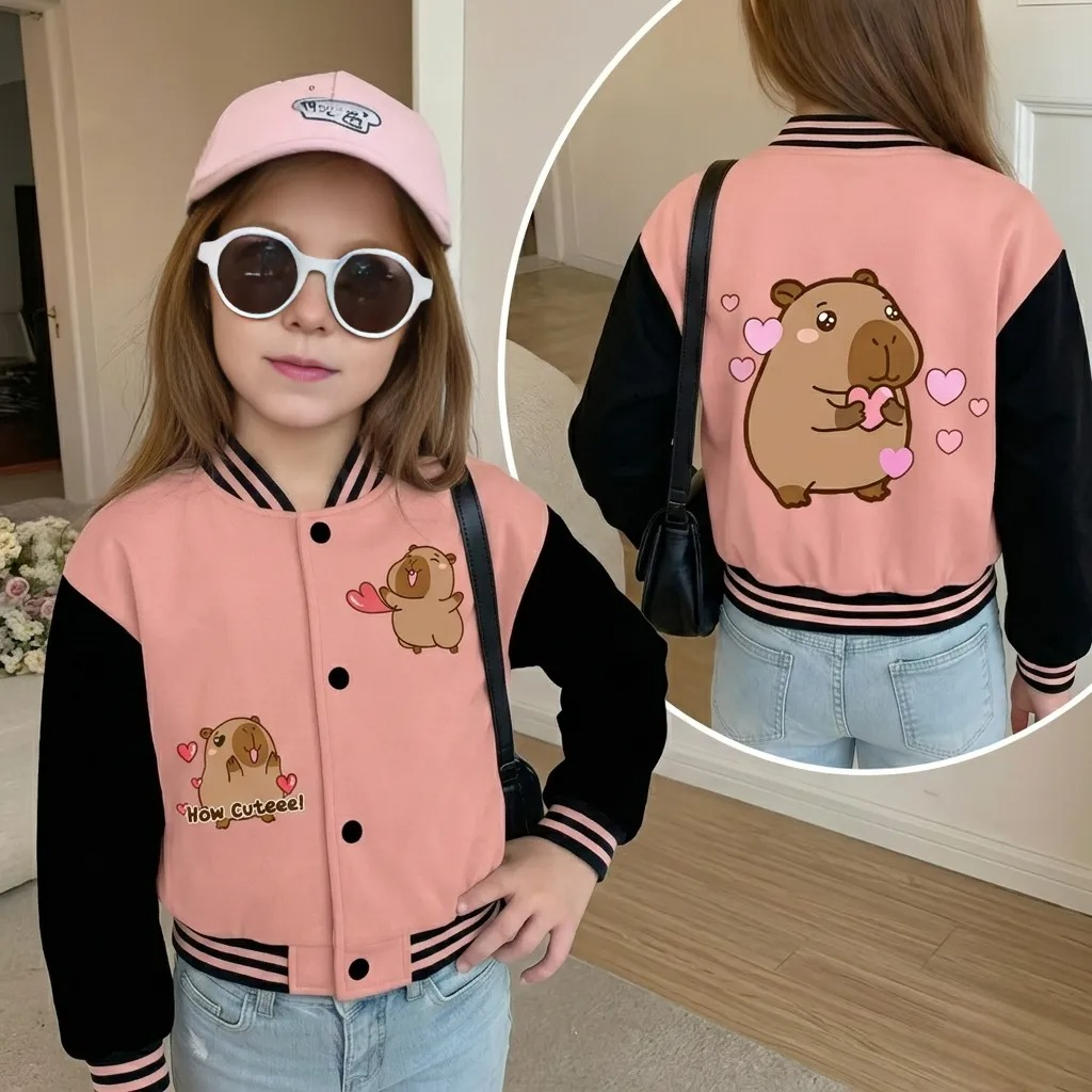 Comfortable Capybara Inspired Stylish Jacket For Girls 