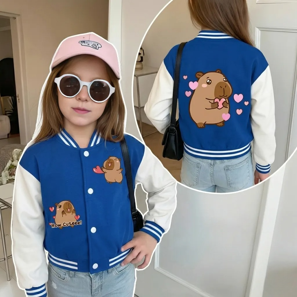 Comfortable Capybara Inspired Stylish Jacket For Girls 