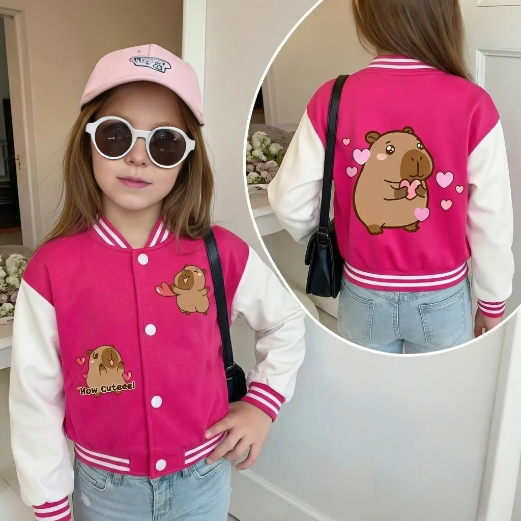 Comfortable Capybara Inspired Stylish Jacket For Girls 
