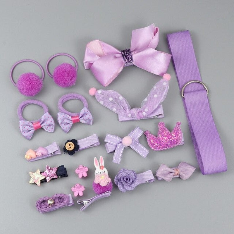 Girl Hair Clip Set Accessories 18 Pieces-Children Cloth Shop