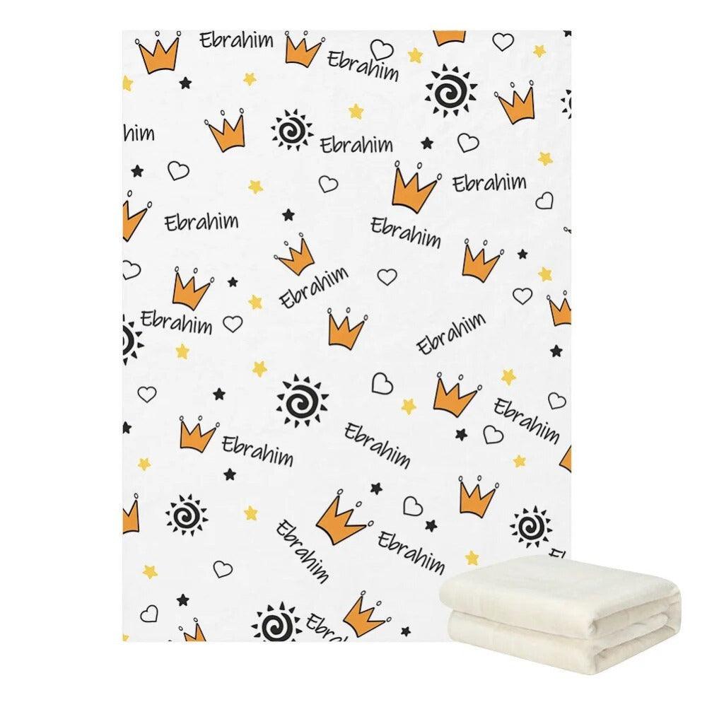 Custom Name Crown Blanket-Children Cloth Shop