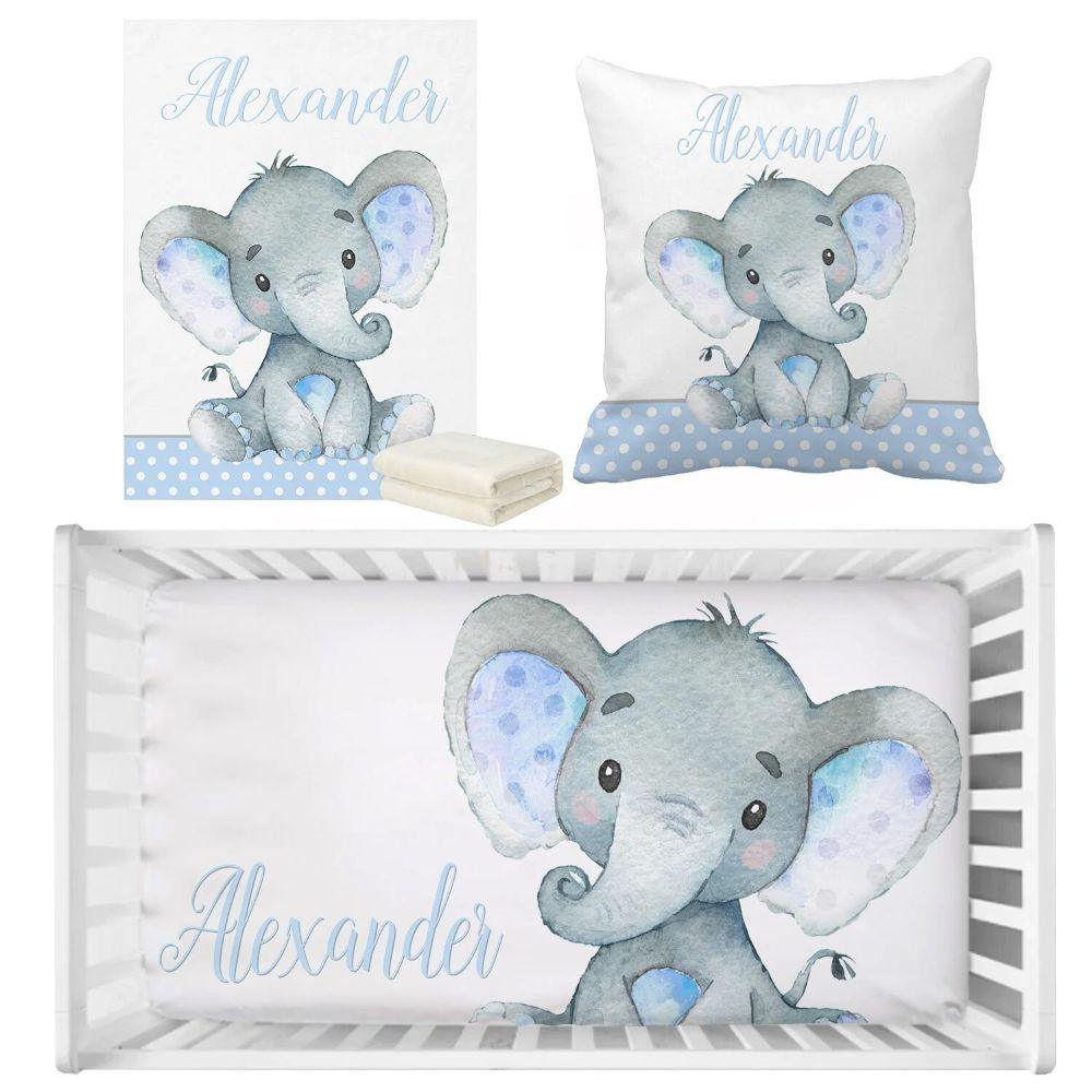 Personalized Elephant Bedding Set-Children Cloth Shop