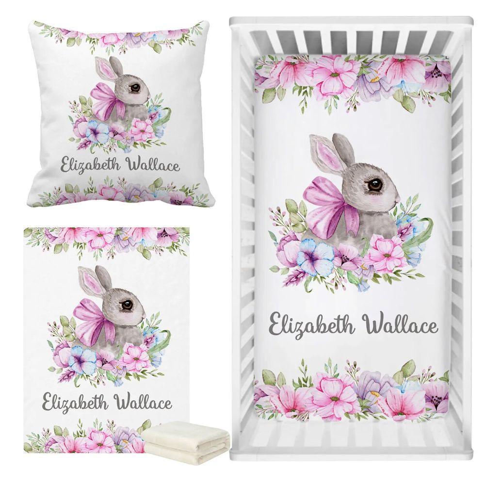 Custom Floral Bunny Bedding-Children Cloth Shop