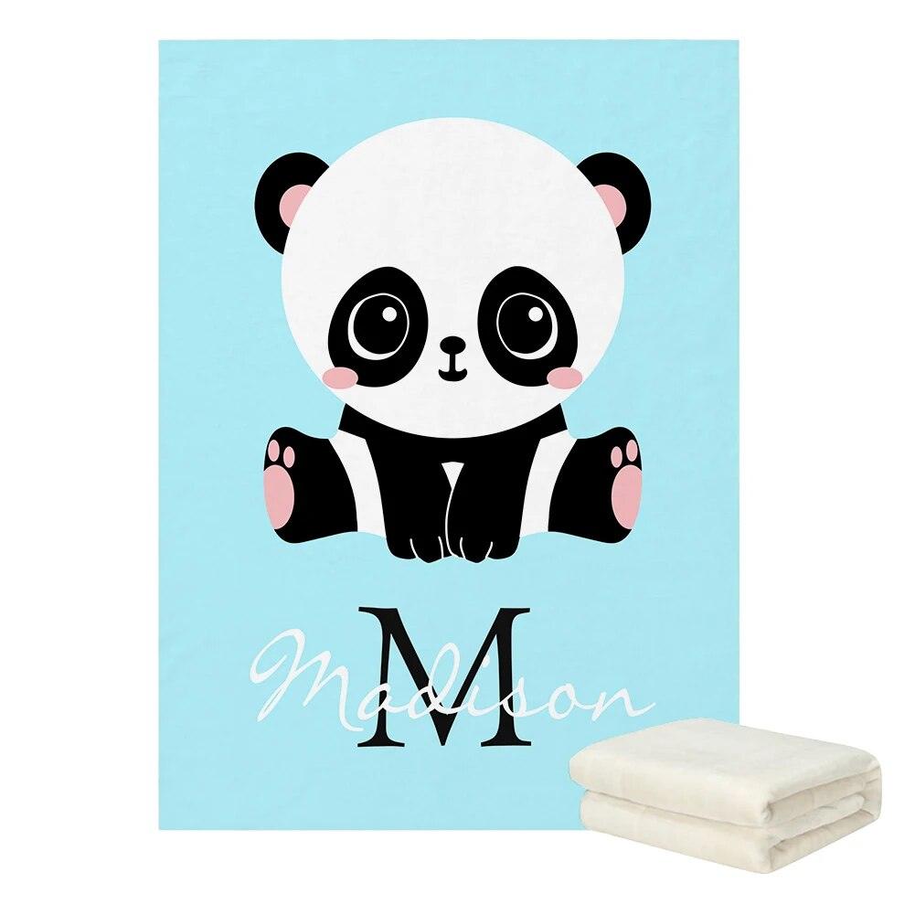Panda Floral Name Blanket-Children Cloth Shop