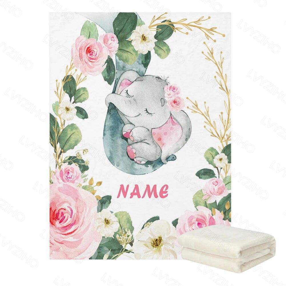 Elephant Balloon Name Blanket-Children Cloth Shop