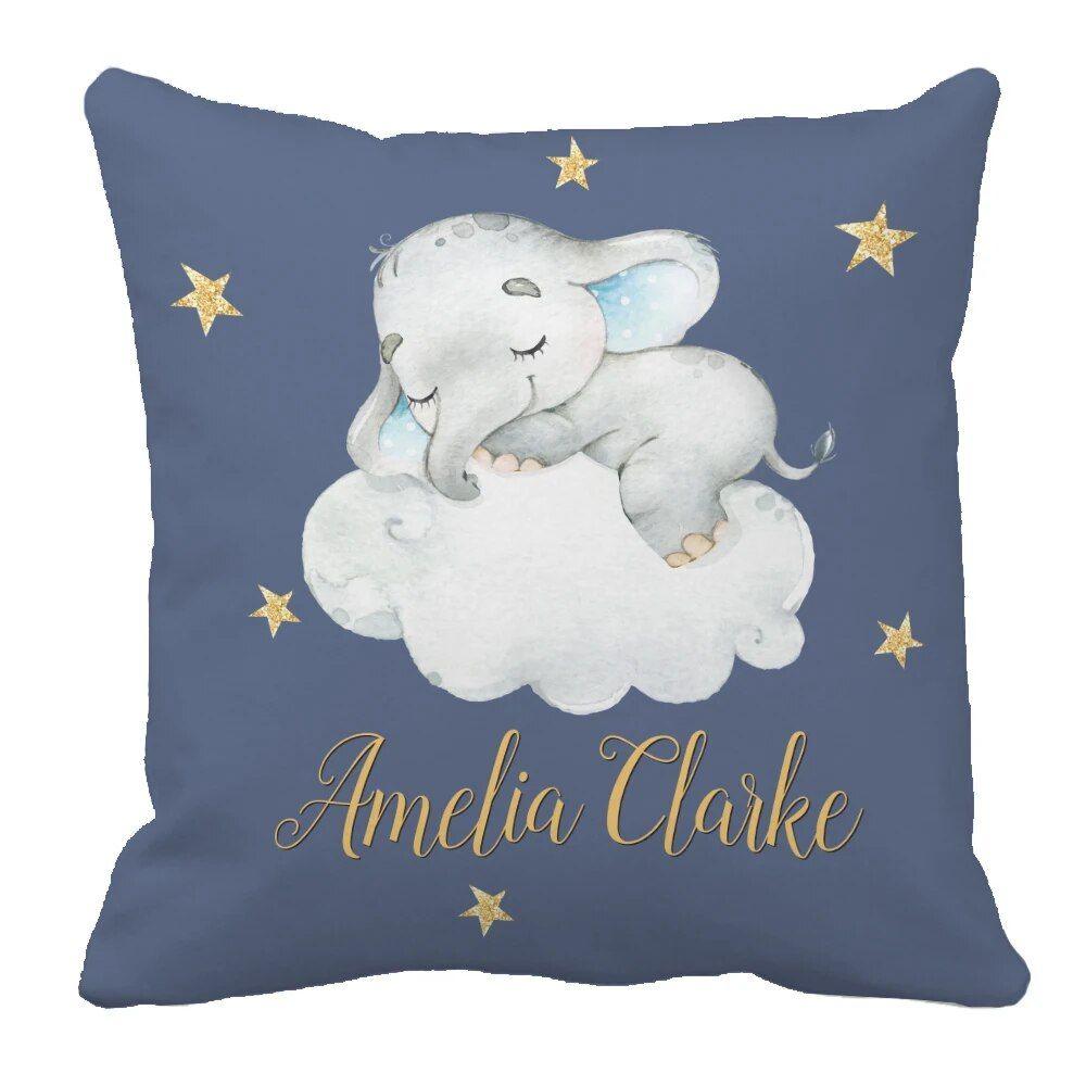 Custom Name Elephant Star Moon Bedding-Children Cloth Shop