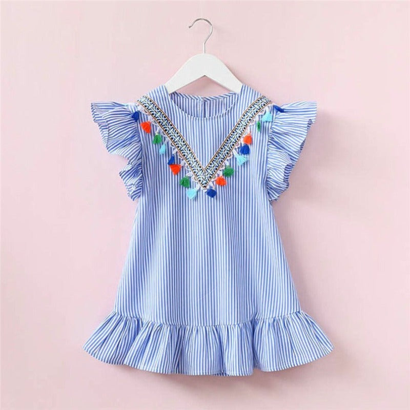 Girls Striped Cute Dresses-Children Cloth Shop