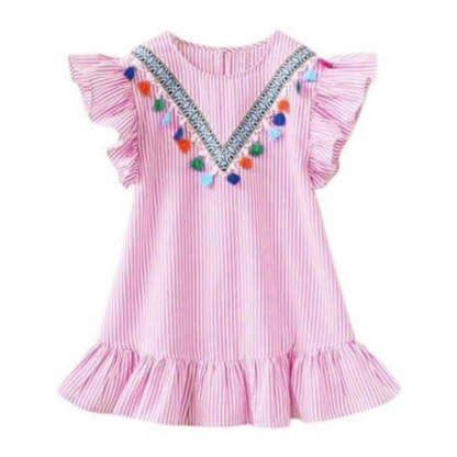 Girls Striped Cute Dresses-Children Cloth Shop