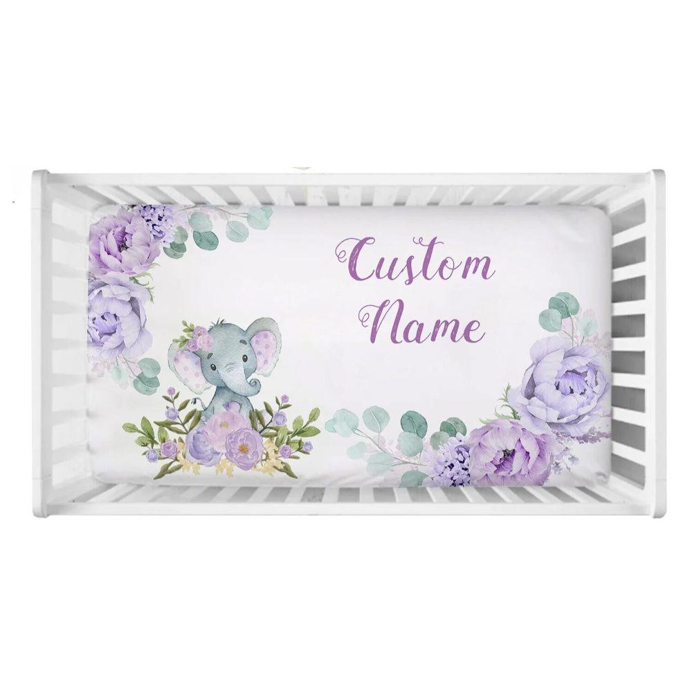 Custom Floral Elephant Crib Set-Children Cloth Shop