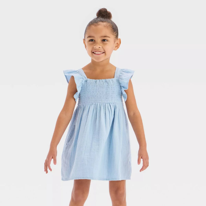 Sleeveless Ruffle Strap Smocked Dress
