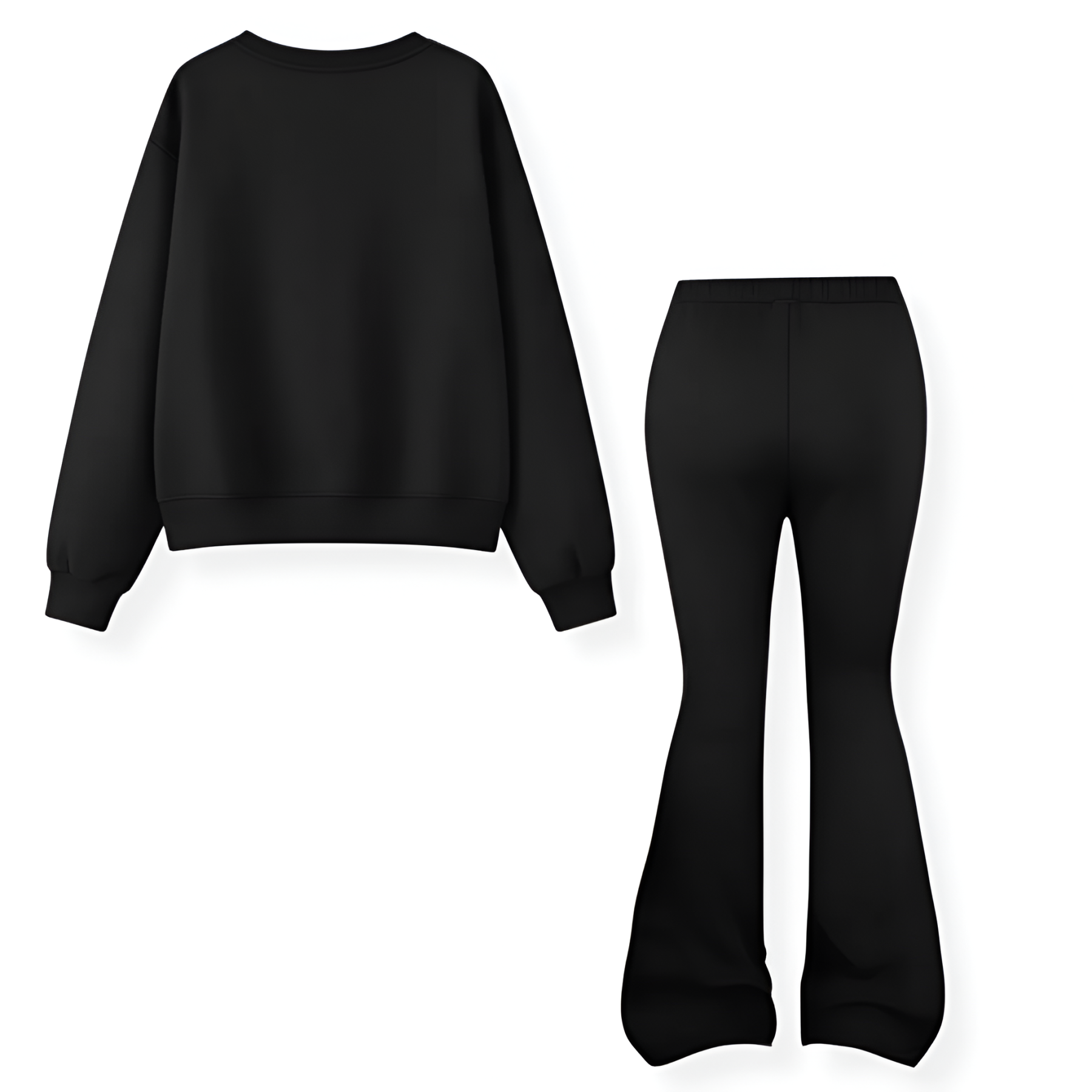 Stitch And Angel Girl Sweatshirt And Flare Pants 2 Piece Set