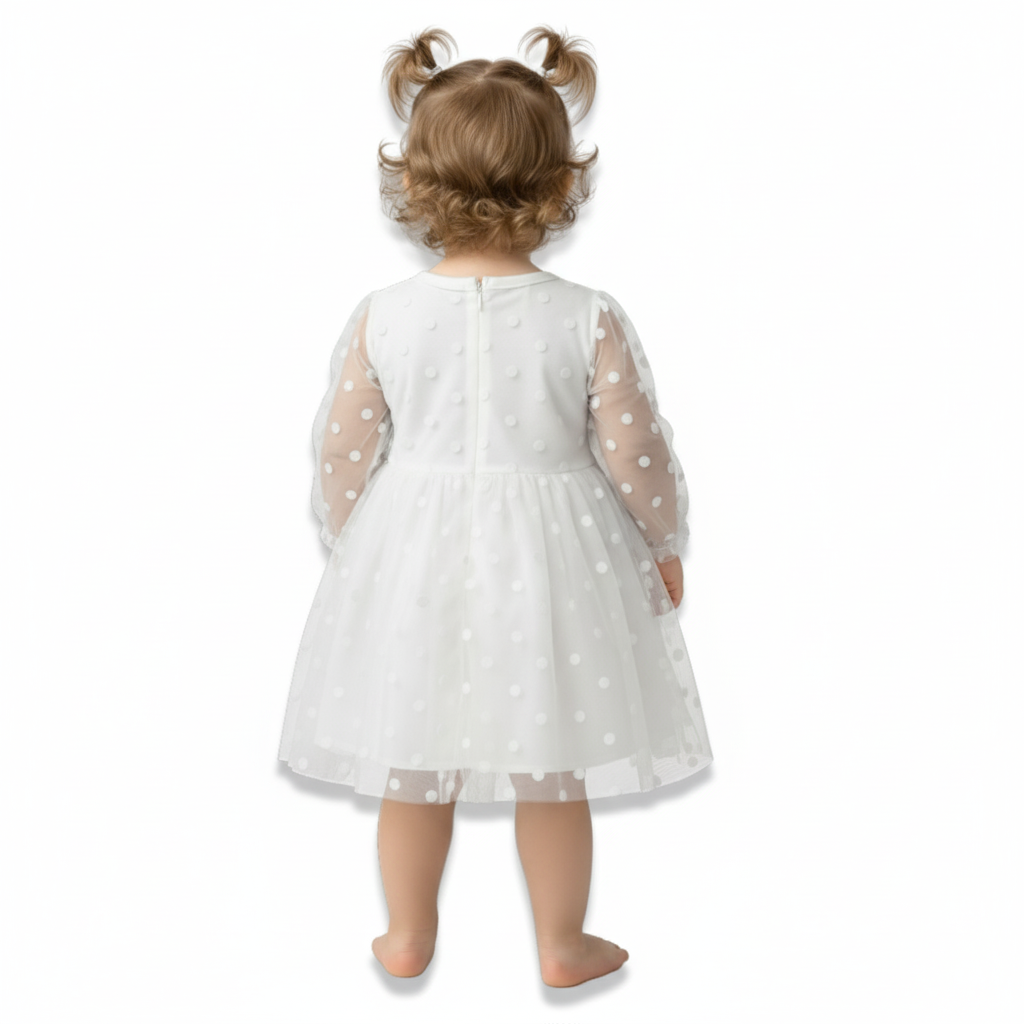 Polka Dot Tulle Skirt Dress For Girls
