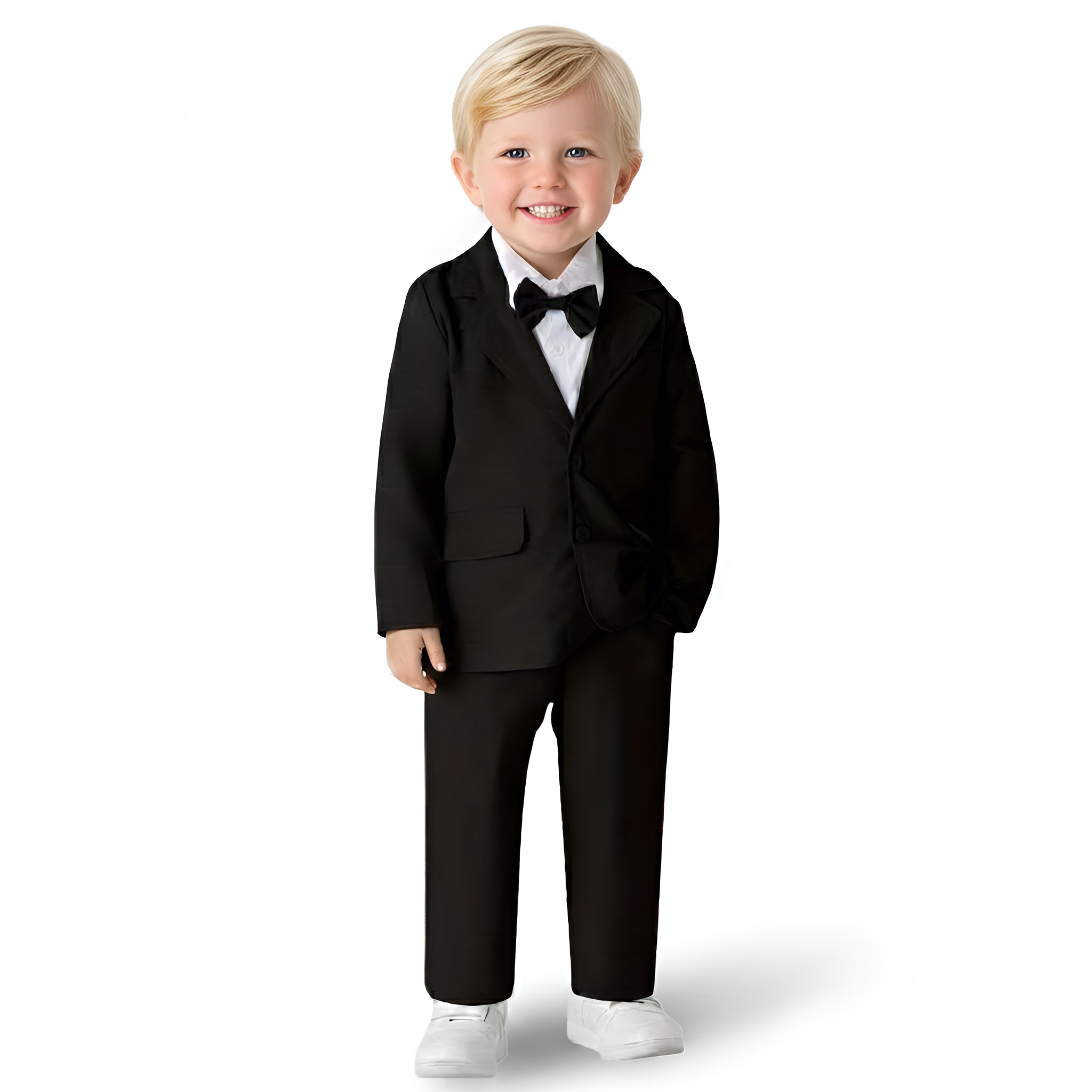 Two Piece Gentleman Suit With Bow Tie And Trousers For Boys