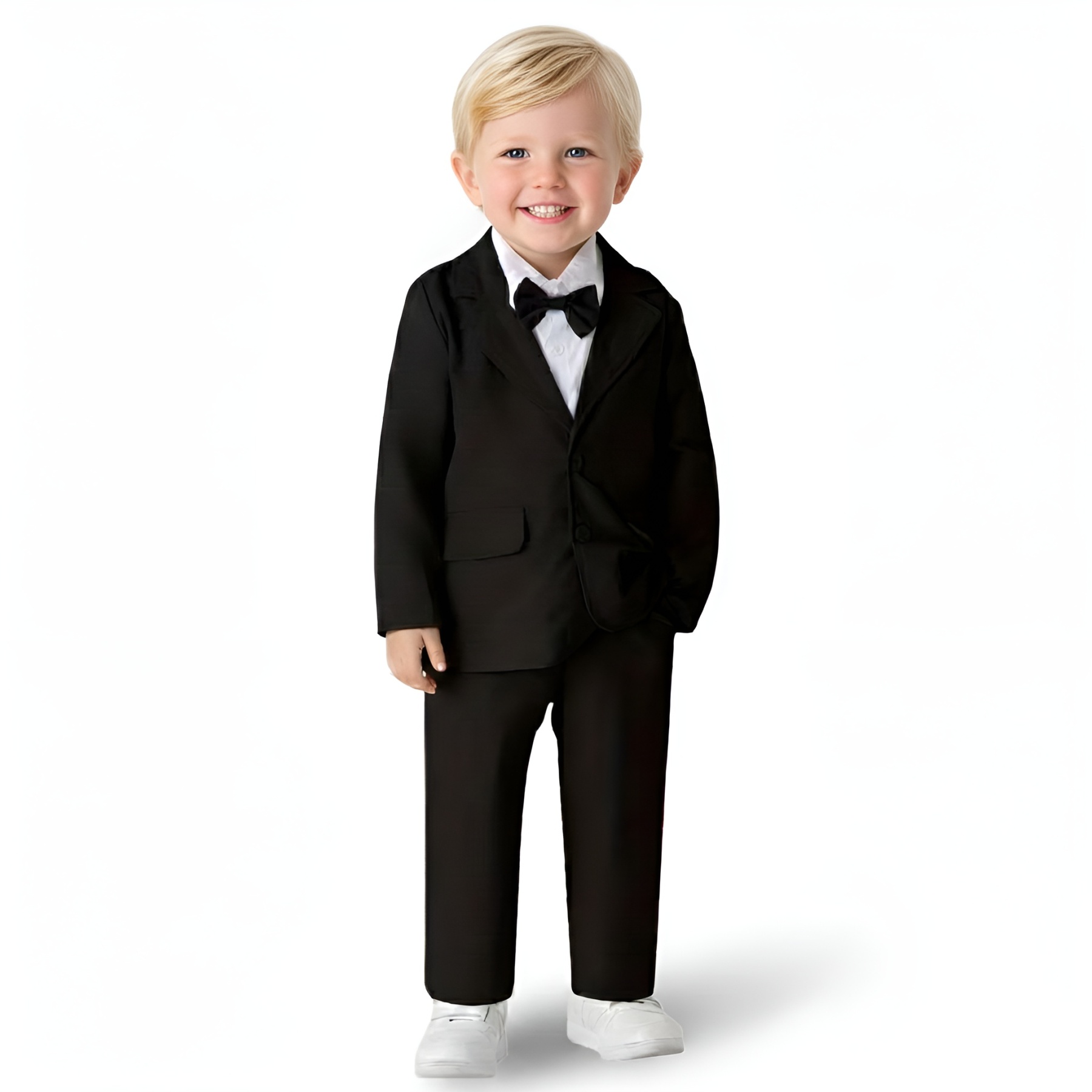 Two Piece Gentleman Suit With Bow Tie And Trousers For Boys